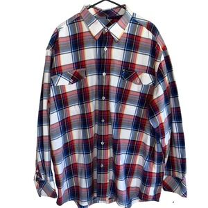 Rocawear Red & Black Plaid Flannel Long Sleeve Shirt Size:3XL